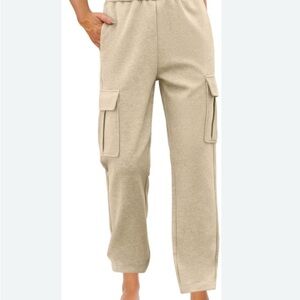 Women’s Tan Fleece Cargo Pants